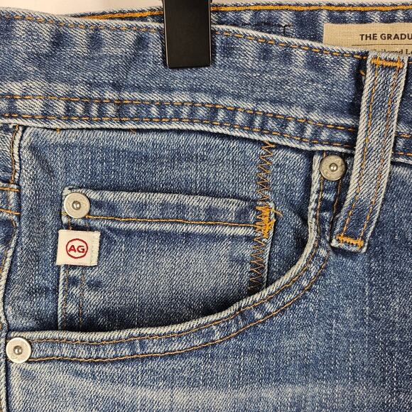 ADRIANO GOLDSCHMIED AG THE GRADUATE MEN'S BLUE STRAIGHT LEG JEAN PANT SIZE 32R - Picture 10 of 13